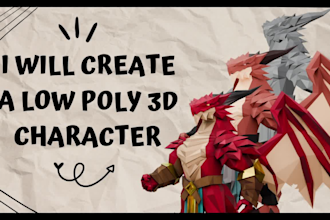 create a low poly 3d character