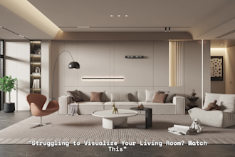do living room interior design and 3d rendering with 2d floor plan