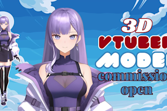 create 3d character models for vtuber, anime vrchat avatar, vroid in blender