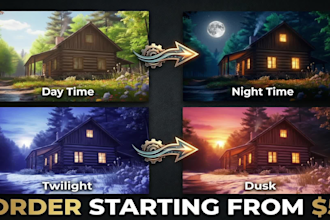 change day to night, virtual twilight dusk, sunset or replace sky in 1 hour