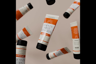 create 3d serum, cream and skincare product animation video