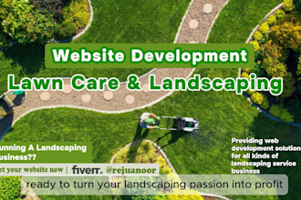 design landscaping website, cleaning service website, lawn care service website