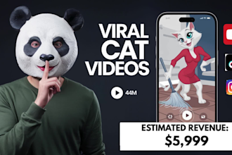 create viral ai cat shorts for tiktok, reels and youtube