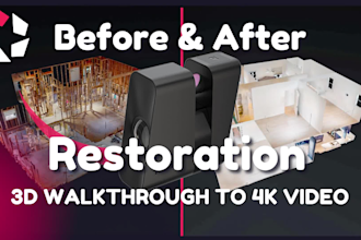 produce a restoration 4k video from your matterport before and after scans