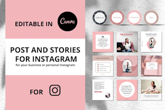 design post and story templates for instagram and facebook
