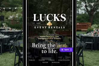 build a party rental website with booking, live avilability, and deposits