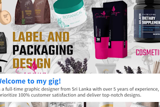do cosmetic skincare label, cbd bottle, supplement label and cosmetic packaging