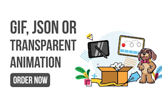 make an animated gif, lottie json or transparent animation