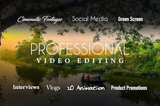 pro video editing for youtube, weddings, media and podcasts