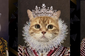 do a custom royal pet portrait, dog portrait, cat portrait