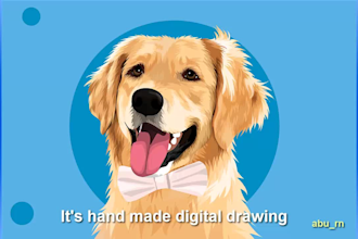 do vector illustration dog cat animal pet cartoon portrait