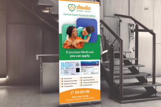 design rollups or pullups banner, static banner, banner ads, billboards, yards