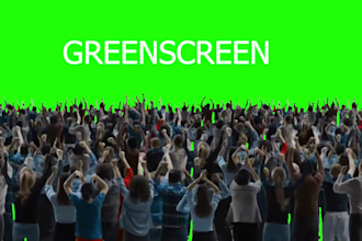 remove video green background unwanted object, rotate logo and watermark
