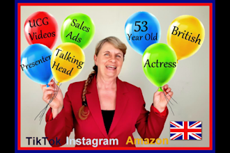 create a talking head spokesperson video advert by older british lady
