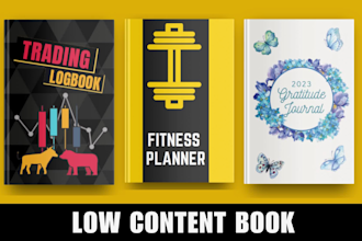 design low content book interiors and covers for amazon kdp