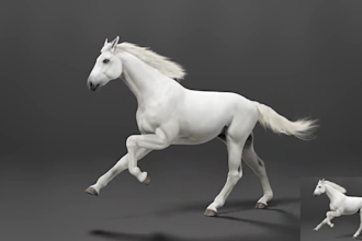 do realistic 3d animal model, creature model hair with rigging and animation