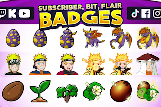 design subscriber badges for twitch or any platform