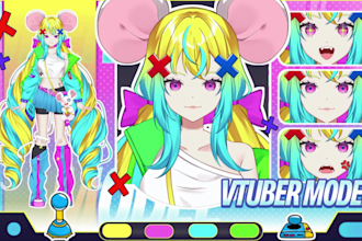 design and rig high quality live2d model art character for vtuber