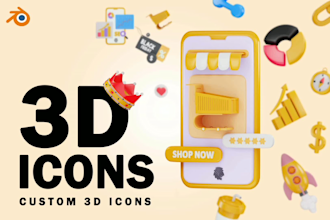 create custom 3d icon and illustrations with blender