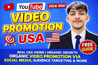 promote your youtube video in USA for views engagement and subscribers