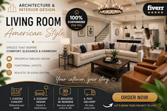 create professional 3d interior design home decoration
