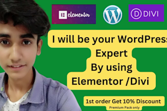 wordpress website desgin, redesign by elementor or divi
