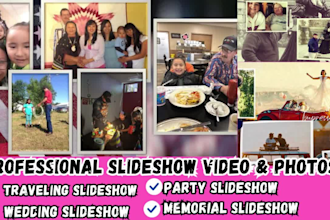 edit beautiful slideshow video, wedding slideshow and birthday slideshow videos