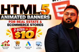 high CTR HTML5 animated website banner and shopify banner