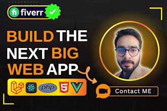do full stack web application development, web app, with php laravel html css