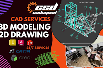 do cad design, 3d cad modeling from hand sketch or 2d cad