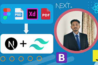 convert figma to next js, react js with tailwind CSS