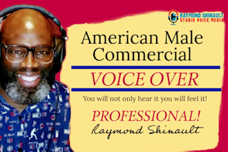 record a professional american male voice over