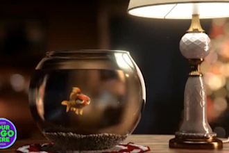 add logo and text funny christmas promo ad