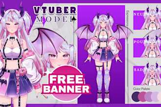 design and rigging your vtuber model live2d in anime style for vtube studio