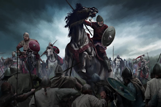 make a medieval historical illustration or concept art for books, videos and web