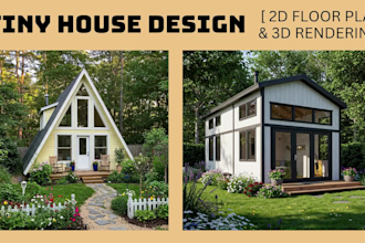 design tiny house, small house, cabin and container house