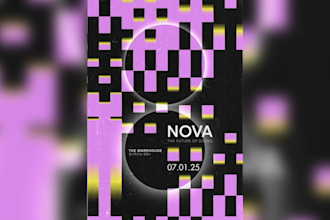 design futuristic flyers and posters for events and social media