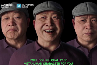 create 3d realistic character, 3d metahuman, 3d animation, character design, daz