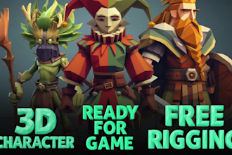 do 3d character modeling low poly for game asset, animation,and other in blender
