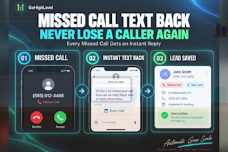set up missed call text back and instant lead follow up automation
