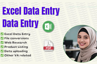 do excel data entry, data entry job, google sheets, copy paste, and typing work