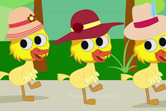 create 2d animation for kids and children songs