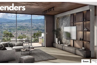deliver photorealistic 3d renders for creative modern interiors