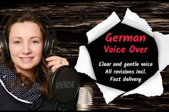 produce a female german voice over in a clear and gentle voice