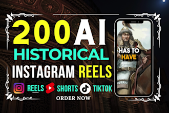 make 200 ai historical shorts videos for youtube and tiktok
