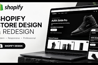 design a modern shopify store and e commerce website