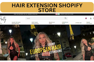 design shopify hair extensions website, hair extension shopify store