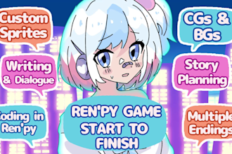code your visual novel game and design its gui with renpy