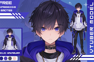 draw and rigging vtuber live2d model for stream