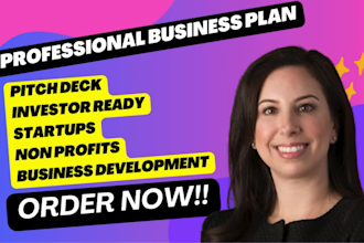 write a business plan for startups, investor ready, restaurant, development, sba